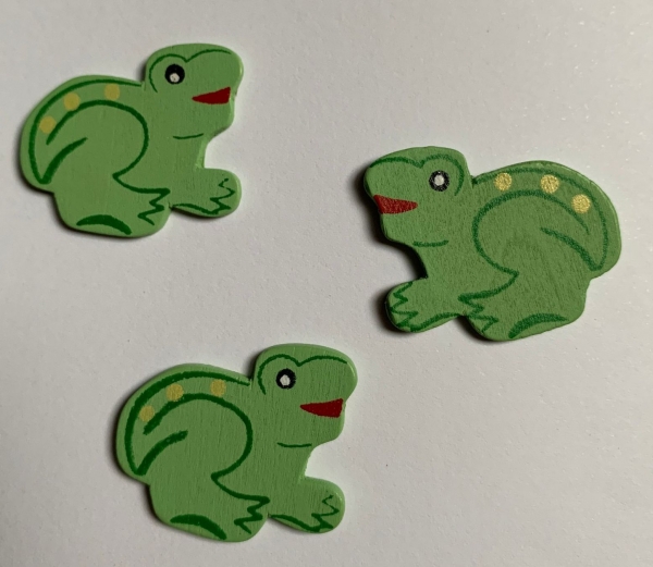 Holzstreuer Frosch sitzend